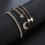 Bracelet For Women Star Moon Design AD Studded Multi Layered Gold Plated Cuff Bangle Bracelet For Women Girls Stackable Bracelet Womens Jewellery - Image 4