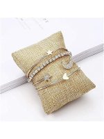 Bracelet For Women Star Moon Design AD Studded Multi Layered Gold Plated Cuff Bangle Bracelet For Women Girls Stackable Bracelet Womens Jewellery - Image 3