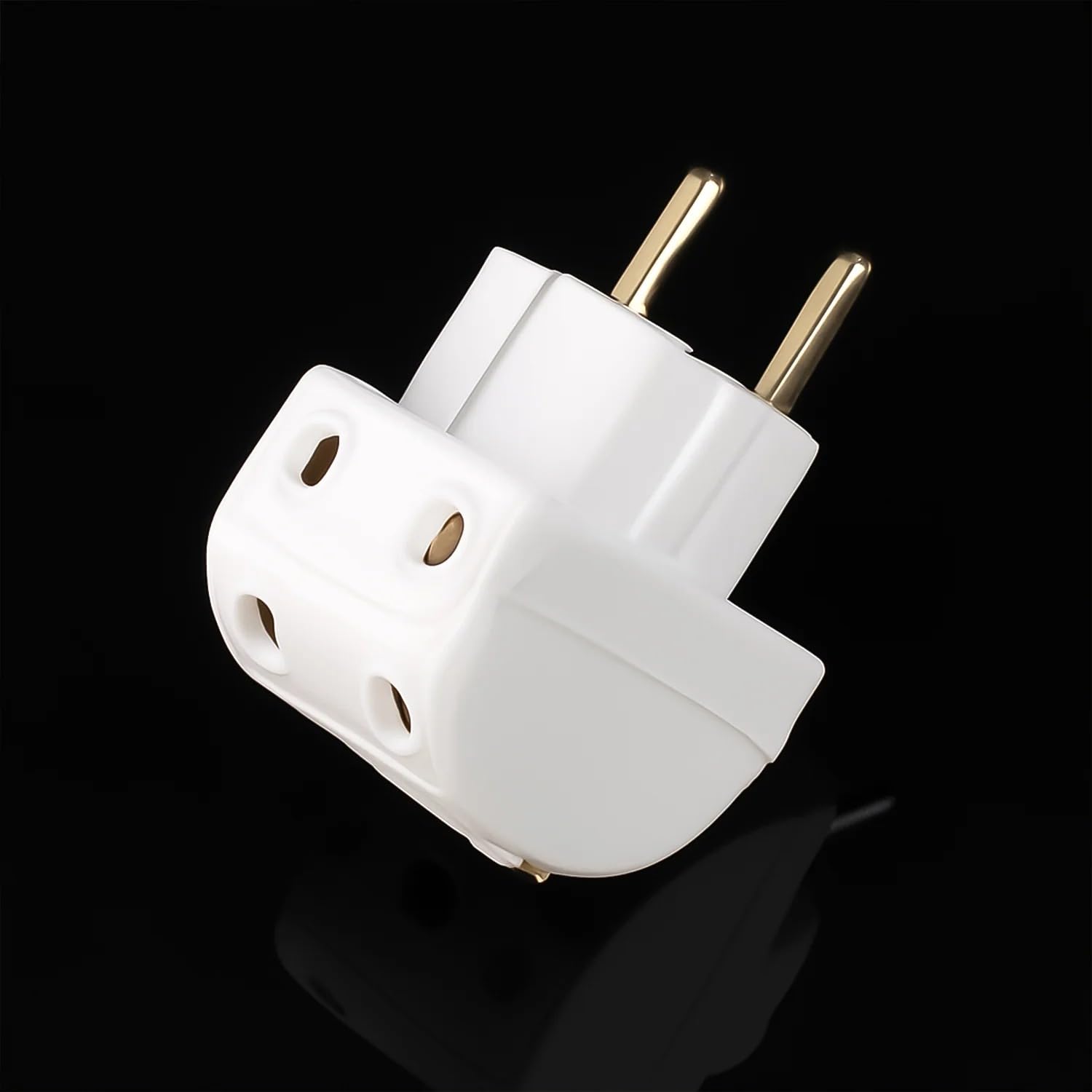 Multi-Plug1 Cassic 5-Way 2-Pin Multi-Plug Socket Converter, White, Set of 2 - Image 1