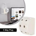 Cassic 5-Way 2-Pin Multi-Plug Socket Converter, White, Set of 2 - Image 3
