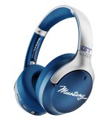 X Mustang Newly Launched Q Over Ear Bluetooth Headphones with 70H Playtime, 40mm Bass Drivers, Zen™ ENC Mic, Type-C Fast Charging, 4 EQ Modes, Bluetooth 5.4, AUX Option, IPX5 Wireless Headphones (Blue)