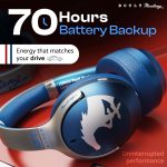 X Mustang Newly Launched Q Over Ear Bluetooth Headphones with 70H Playtime, 40mm Bass Drivers, Zen™ ENC Mic, Type-C Fast Charging, 4 EQ Modes, Bluetooth 5.4, AUX Option, IPX5 Wireless Headphones (Blue) - Image 2