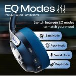 X Mustang Newly Launched Q Over Ear Bluetooth Headphones with 70H Playtime, 40mm Bass Drivers, Zen™ ENC Mic, Type-C Fast Charging, 4 EQ Modes, Bluetooth 5.4, AUX Option, IPX5 Wireless Headphones (Blue) - Image 5