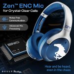 X Mustang Newly Launched Q Over Ear Bluetooth Headphones with 70H Playtime, 40mm Bass Drivers, Zen™ ENC Mic, Type-C Fast Charging, 4 EQ Modes, Bluetooth 5.4, AUX Option, IPX5 Wireless Headphones (Blue) - Image 4