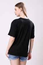 Women's Cotton Blend Oversized Fit Oversized Tshirt | Oversized Tshirt - Pack of 2 (Black & Blue) - Image 5