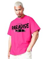 Men's Cotton Oversized Fit T-Shirt (Pink)