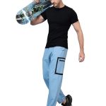 CHKOKKO Men's Regular Fit Mid Rise Designer Track Pant Lower with Pocket (Sky Blue)