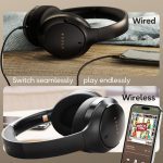 Q Over Ear Bluetooth Headphones with 70H Playtime, 40mm Bass Drivers, Zen™ ENC Mic, Type-C Fast Charging, 4 EQ Modes, BTv 5.4, AUX Option, Easy Control, IPX5 headphones wireless with mic (Black) - Image 3