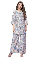 Women's Rayon Co Ord Sets (WHITE)