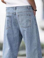 Mens Regular Fit|Classic Design with Stylish Look |Day Comfort|Mide Rise Strachable Jeans (Light Blue) - Image 2