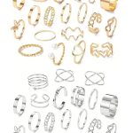 Trending Fashion Jewellery Celebrity Inspired Combo of Latest Stylish Stackable Kunckle Rings Set for Women and Girls (Silver & Gold)