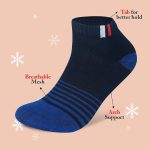 Polyester 5 Pairs Stripped Ankle Length Socks for Men & Women, Multicolor, Pack of 5, Free Size - Image 2