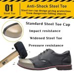 STONIX Formal Premium Safety Shoes for Men's | Steel Toe cap | Slip and Water Resistant | Leather Material & TPR Sole | Comfortable for Construction Work's,(SIZE-08, BLACK) - Image 6