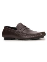 Bata Men Leather Pull On Loafers (Tan Brown) - Image 2