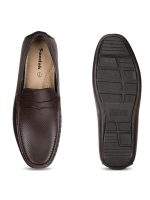 Bata Men Leather Pull On Loafers (Tan Brown) - Image 3