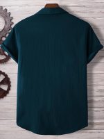 Men's Regular Fit Casual Shirt (Teal) - Image 2