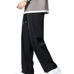 Lycra Track Pants for Men – Stretchable Loose Fit Gym Joggers | Korean Style Workout Pants with Trendy Gym & Streetwear Bottoms with Utility Pockets (Available in Plus Size and Combo Pack of 2,Black)