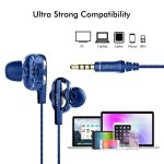 Boom Ultima 4D Dual Driver, in Ear Gaming Wired Headphones with in-Line Mic, Volume Control & Passive Noise Cancelling Boom 3 Earphones - (Dark Blue) - Image 4