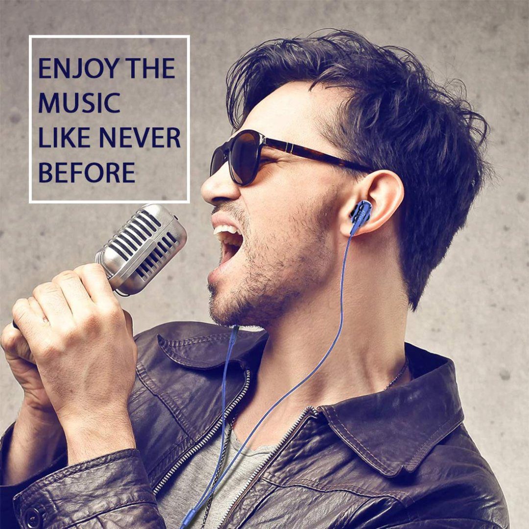 Version 1.0.0 Boom Ultima 4D Dual Driver, in Ear Gaming Wired Headphones with in-Line Mic, Volume Control & Passive Noise Cancelling Boom 3 Earphones - (Dark Blue) - Image 3