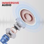 Moxie V50 Wired Earphones with Built in Mic, 10mm*2 Drivers, Passive Noise Cancellation, Deep Bass & Clear Sound, Ultra HD Mic Quality, 3.5mm AUX, Voice Assistant Enabled, 1.2 Mtr (Blue) - Image 2