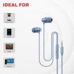 Moxie V50 Wired Earphones with Built in Mic, 10mm*2 Drivers, Passive Noise Cancellation, Deep Bass & Clear Sound, Ultra HD Mic Quality, 3.5mm AUX, Voice Assistant Enabled, 1.2 Mtr (Blue) - Image 4