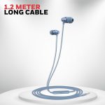 Moxie V50 Wired Earphones with Built in Mic, 10mm*2 Drivers, Passive Noise Cancellation, Deep Bass & Clear Sound, Ultra HD Mic Quality, 3.5mm AUX, Voice Assistant Enabled, 1.2 Mtr (Blue) - Image 3