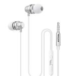 Moxie V50 Wired Earphones with Built in Mic, 10mm*2 Drivers, Passive Noise Cancellation, Deep Bass & Clear Sound, Ultra HD Mic Quality, 3.5mm AUX, Voice Assistant Enabled, 1.2 Mtr (White)