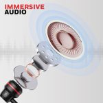 Moxie V50 Wired Earphones with Built in Mic, 10mm*2 Drivers, Passive Noise Cancellation, Deep Bass & Clear Sound, Ultra HD Mic Quality, 3.5mm AUX, Voice Assistant Enabled, 1.2 Mtr (Black) - Image 2