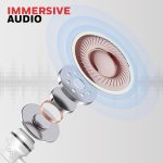 Moxie V50 Wired Earphones with Built in Mic, 10mm*2 Drivers, Passive Noise Cancellation, Deep Bass & Clear Sound, Ultra HD Mic Quality, 3.5mm AUX, Voice Assistant Enabled, 1.2 Mtr (White) - Image 2