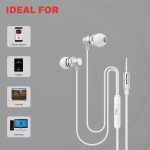 Moxie V50 Wired Earphones with Built in Mic, 10mm*2 Drivers, Passive Noise Cancellation, Deep Bass & Clear Sound, Ultra HD Mic Quality, 3.5mm AUX, Voice Assistant Enabled, 1.2 Mtr (White) - Image 4