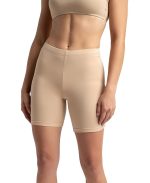 Women's High Coverage Super Combed Cotton Elastane Stretch Mid Waist Shorties with Concealed Waistband (Skin)