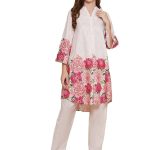 Women's Rayon Blend Straight Floral Printed Kurta with Pant Co-ords Set and Printed Kurti For Women (White)