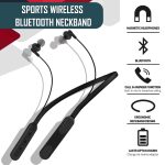 Bluetooth Headphones aptX-HD Wireless 5.0 Earbuds with Mic | Magnetic In-Ear Neckband Earphones | IPX7 Sweatproof | Deep Bass | 12Hrs Playtime | Sports Headset for Music, Workout & Phone Calls (Black) - Image 6