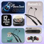 Bluetooth Headphones aptX-HD Wireless 5.0 Earbuds with Mic | Magnetic In-Ear Neckband Earphones | IPX7 Sweatproof | Deep Bass | 12Hrs Playtime | Sports Headset for Music, Workout & Phone Calls (Black) - Image 5