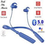 Bluetooth Headphones aptX-HD Wireless 5.0 Earbuds with Mic | Magnetic in-Ear Neckband Earphones | IPX7 Sweatproof | Deep Bass | 12Hrs Playtime | Sports Headset for Music, Workout & Phone Calls (Blue) - Image 4