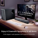 Fort Q48 Soundbar with subwoofer, 48 Watts, 2.1 Channel with 2 in-Build Full-Range Speakers and an External subwoofer, Multiple Input Modes, Made in India soundbar for TV - Image 5