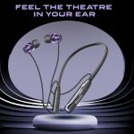 Neckband Bluetooth Headphones with 55 Hours Playtime with 10mm Drivers, Rich Music Experience, BT 5.3v, Type C Fast Charging, Neckband In Ear Earphones & IPX4 Water Resistant (Purple) - Image 2