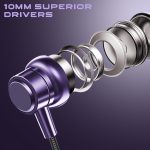 Neckband Bluetooth Headphones with 55 Hours Playtime with 10mm Drivers, Rich Music Experience, BT 5.3v, Type C Fast Charging, Neckband In Ear Earphones & IPX4 Water Resistant (Purple) - Image 3